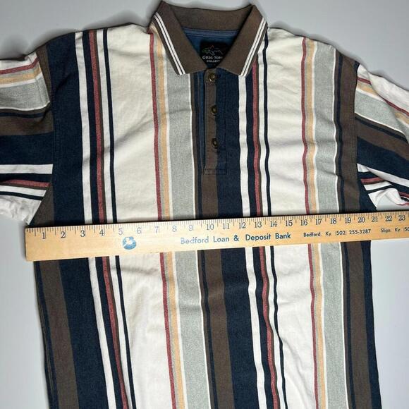 Greg Norman Collection Polo Shirt Striped M Multicolor Cotton Golf Casual - Picture 4 of 9